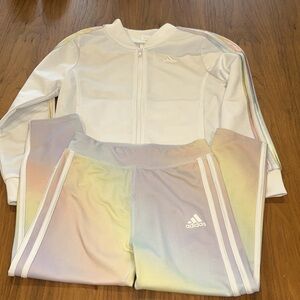 Girls adidas rainbow tracksuit small 6